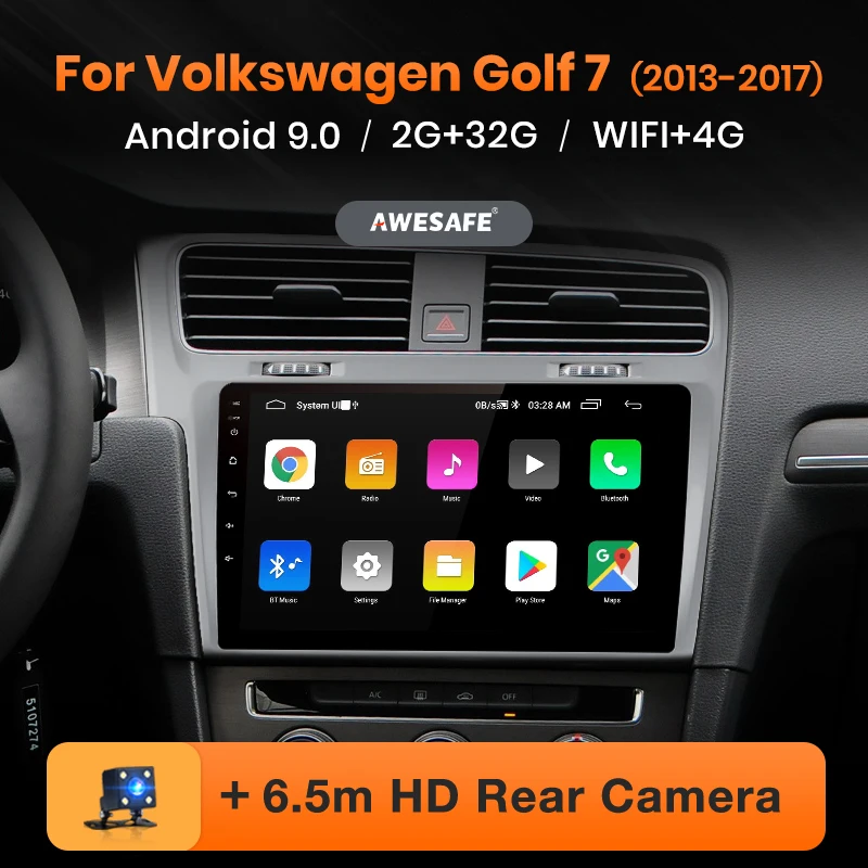 AWESAFE PX9 для VW Golf 7 2013 2014 2015 автомобильный Радио мультимедийный видео плеер GPS No 2 din