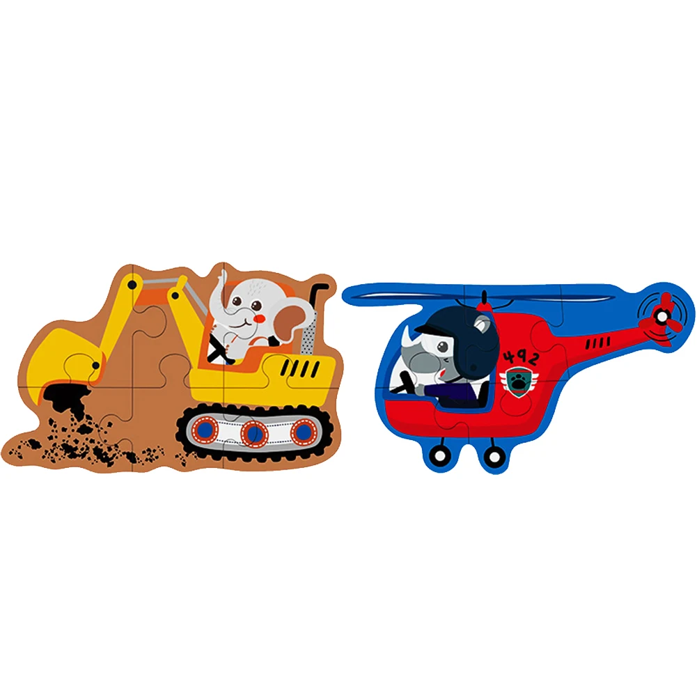 

Animal Jigsaw Puzzles for Children Dinosaur Transportation Car Jigsaw Puzzle Animal Pattern Transportation Tangram