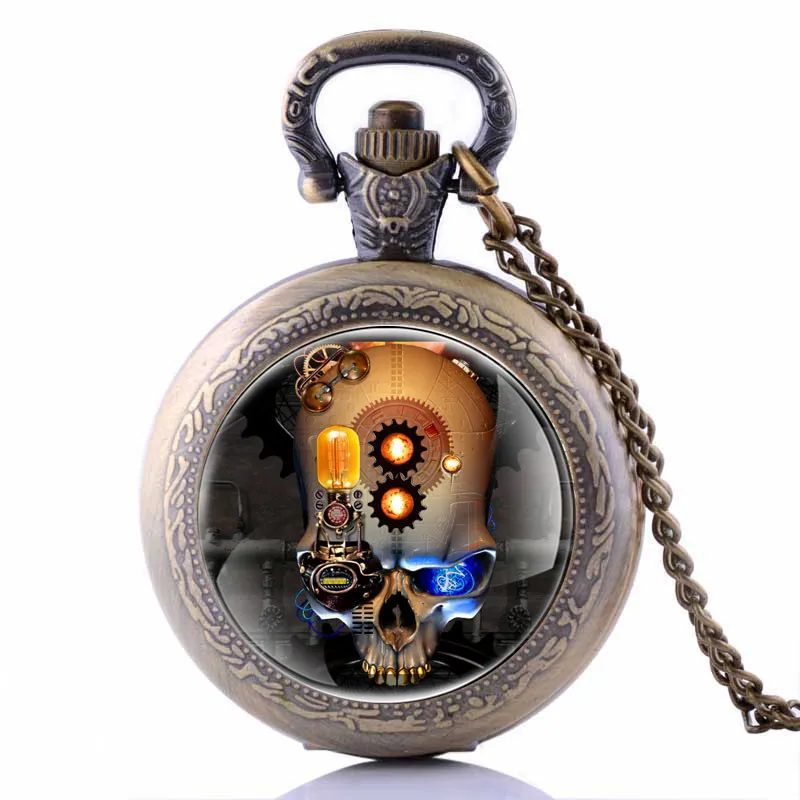 Ретро римские цифры стимпанк Роскошный Золотой Скелет Механические карманные