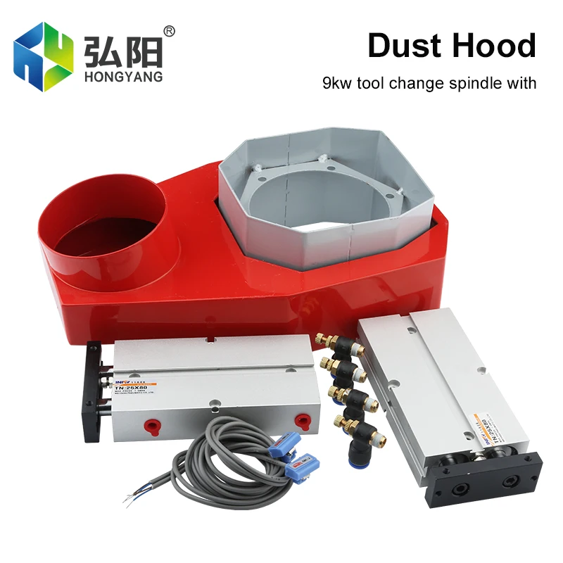 CNC Milling Machine 9KW Automatic Tool Change Spindle Dust Cover Collection Brush Wood Carving Dust Removal Dust Cover
