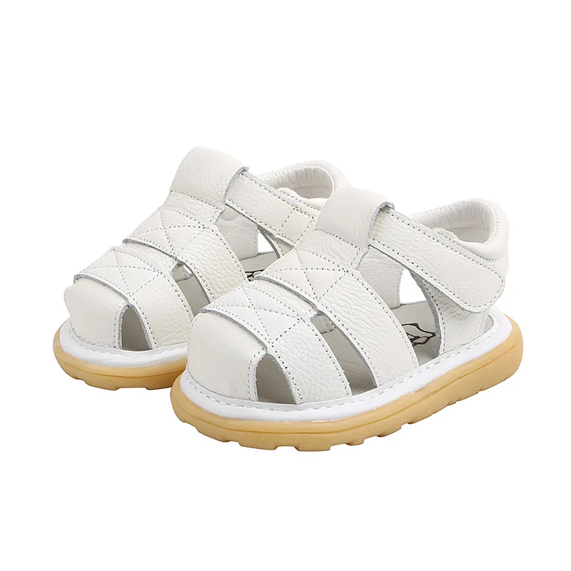 

Infant Toddler Shoes 2020 Summer Baby Girls Boys Sandals Soft bottom Genuine Leather Anti-collision Children First Walkers Shoes
