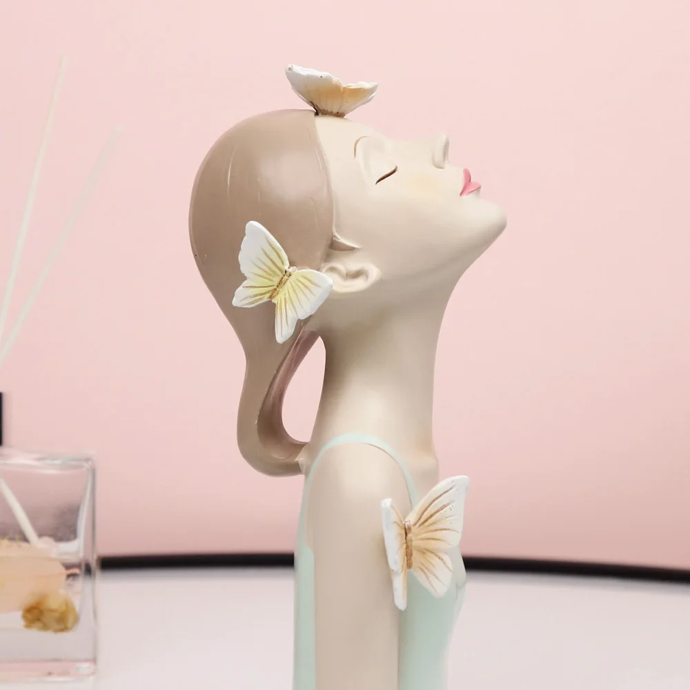 

ARTLOVIN Modern Butterfly Fairy Girl Sculpture luxurious Home Decor For Living Room Cabinet Decorations Figures Girl Bust Large
