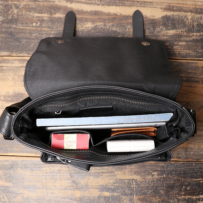 Мужская сумка-мессенджер из натуральной воловьей кожи с натуральным лицевым