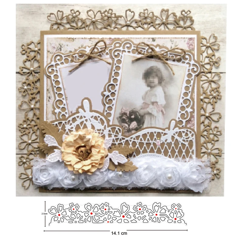 

Lace Flower Stripe Frame Metal Cutting Dies 2020 new craft dies Stencil die For DIY Scrapbooking Paper/photo Card Embossing Dies