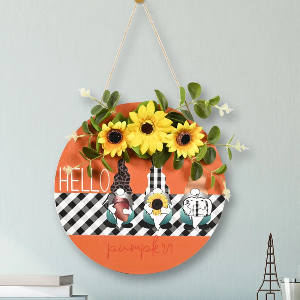 

1Pc Wooden Decorative Door Pendant Natural Aesthetic Home Welcome Pendant