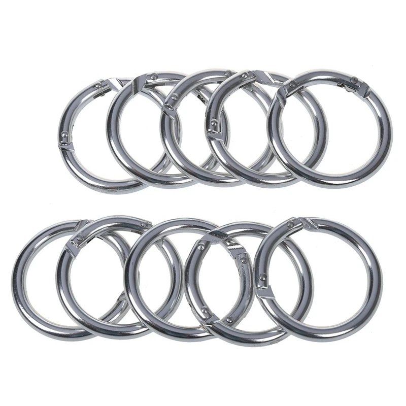 Качество 10x Серебряный карабин круглые разъемы брелок|Аксессуары для