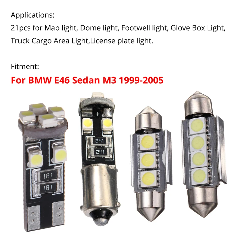 21 шт./компл. Автоматическая внутренняя светодиодная подсветка купольная карта