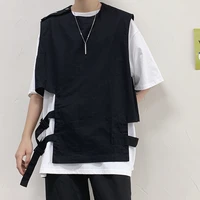 black solid thin men cool fashion tank tops vest summer t shirts 2022 adjustable waist outdoor military army tactical oversized