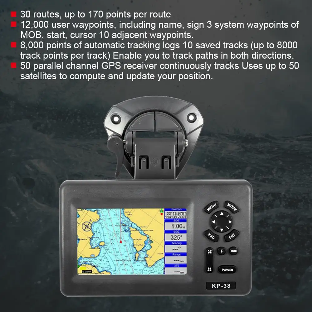 5 дюймовый Цвет ЖК дисплей GPS IPX5 Водонепроницаемый морской плоттер спутниковый