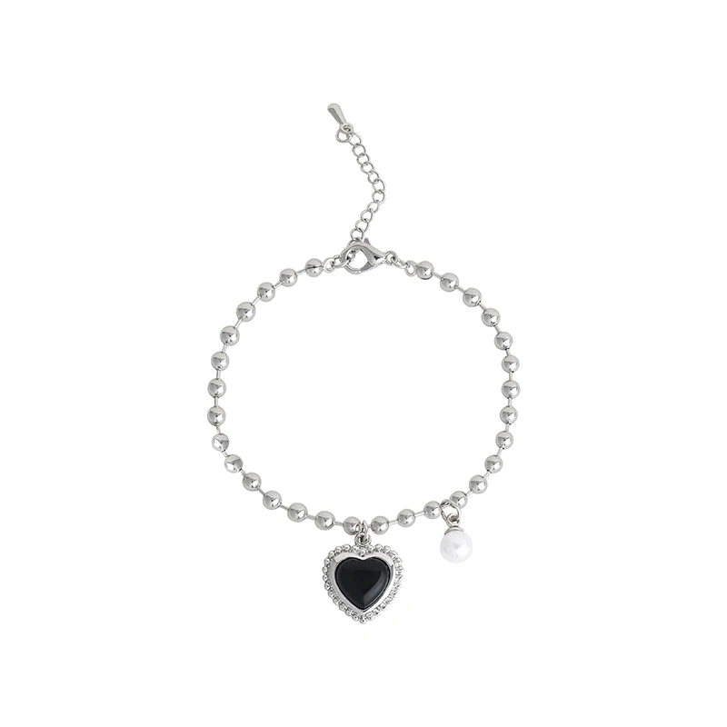 

@ Taimi Jewelry Love Heart Simplicity Student Bracelet Female Korean Style Internet Celebrity Mori Bracelet Pearl Pendant