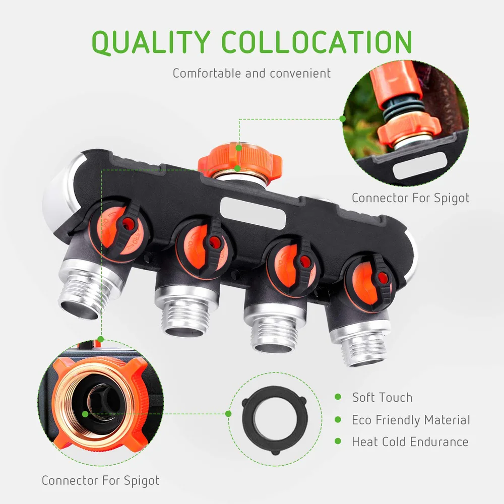 4 сторонний адаптер для водяного шланга Модернизированный соединитель