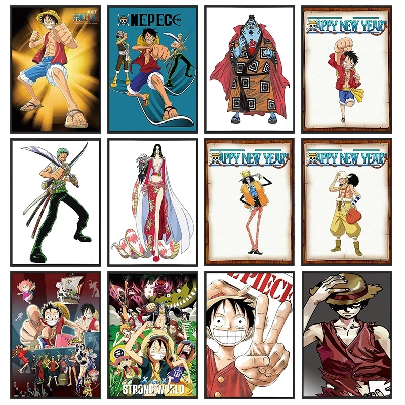 

Cartoon Wall Art Canvas One Piece Home Decoration Painting HD Printed Modern Luffy Posters Cuadros Modular Pictures Living Room