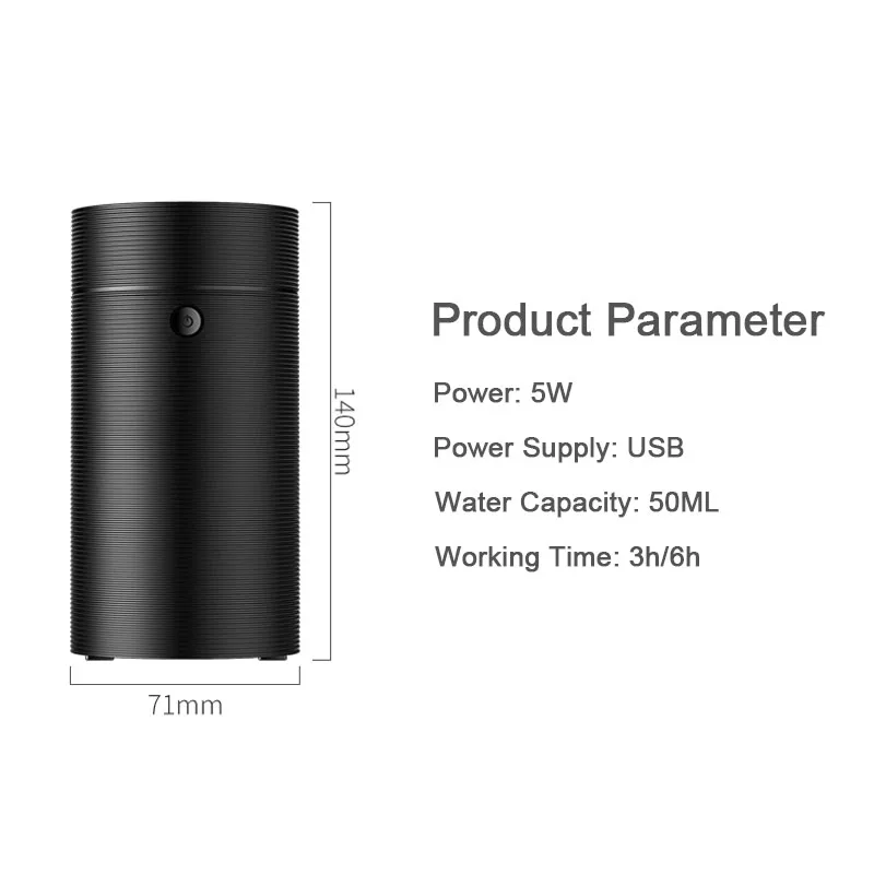 

Ultrasonic Aroma Diffuser For Car Office Essential Oil Diffuser Air Humidifier Home Aromatherapy USB Nano Cool Mist Maker