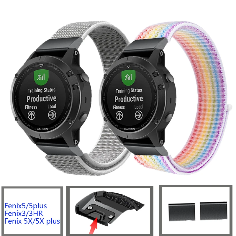 26 мм 22 мм Быстрый выпуск нейлон velcro ремешок для Garmin Fenix 3/Fenix 3 HR/Fenix 5 5X forerunner 935 ремешок для наручных часов