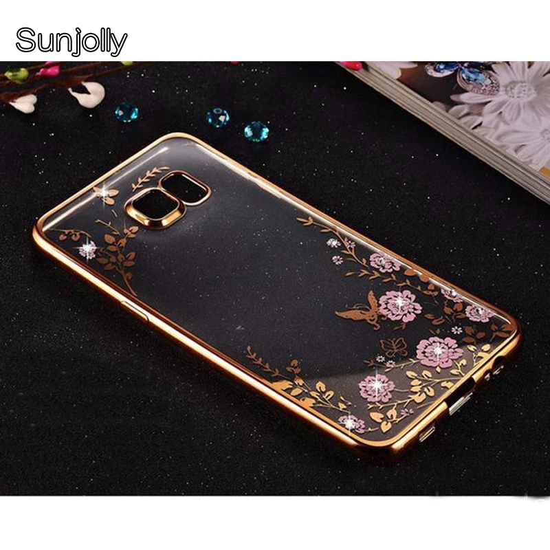 Sunjolly Цветы Чехол для телефона из мягкого ТПУ с рисунком чехол coque Samsung Galaxy J3 J5 J7 J1