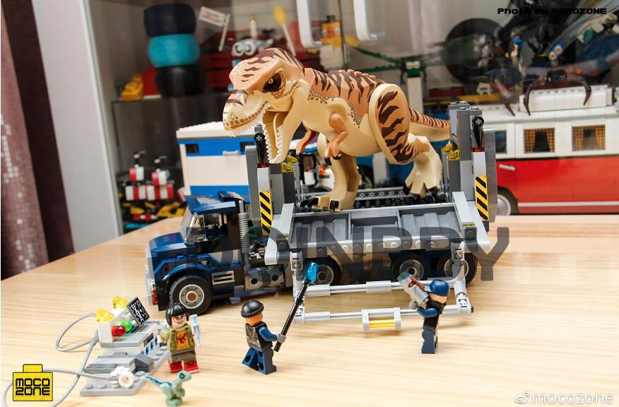 T. Rex транспорт 10927 Юрский Мир серии 609 шт. Парк Юрского периода строительные блоки модель Детские Классические игрушки 75933