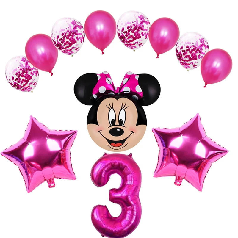 

1set Mickey Mouse Baby Shower Birthday Party Decorations Head Minnie 32inch Number Helium Balloons boys girls kids toys Globos