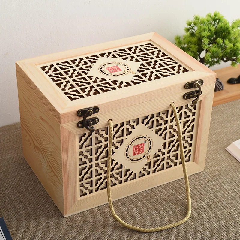 

Полый деревянный ящик, деревянная Подарочная коробка для карт, домашняя деревянная коробка для хранения вина, деревянная коробка для белог...