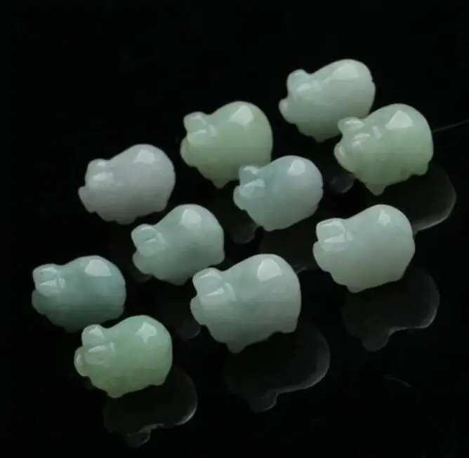 Натуральный нефритовый изумруд подвеска в виде китайской зодиака свиньи