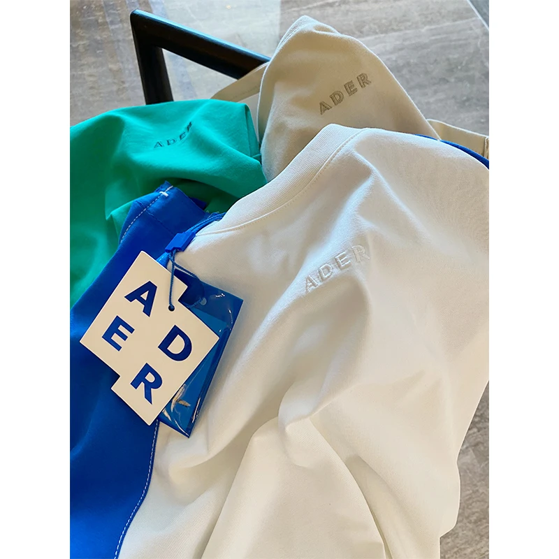 

2021 Space Limited Embroidered Short Sleeve T-Shirt Men Women's ADER ERROR Couple High Quality Irregular Line Loose T-Shirt