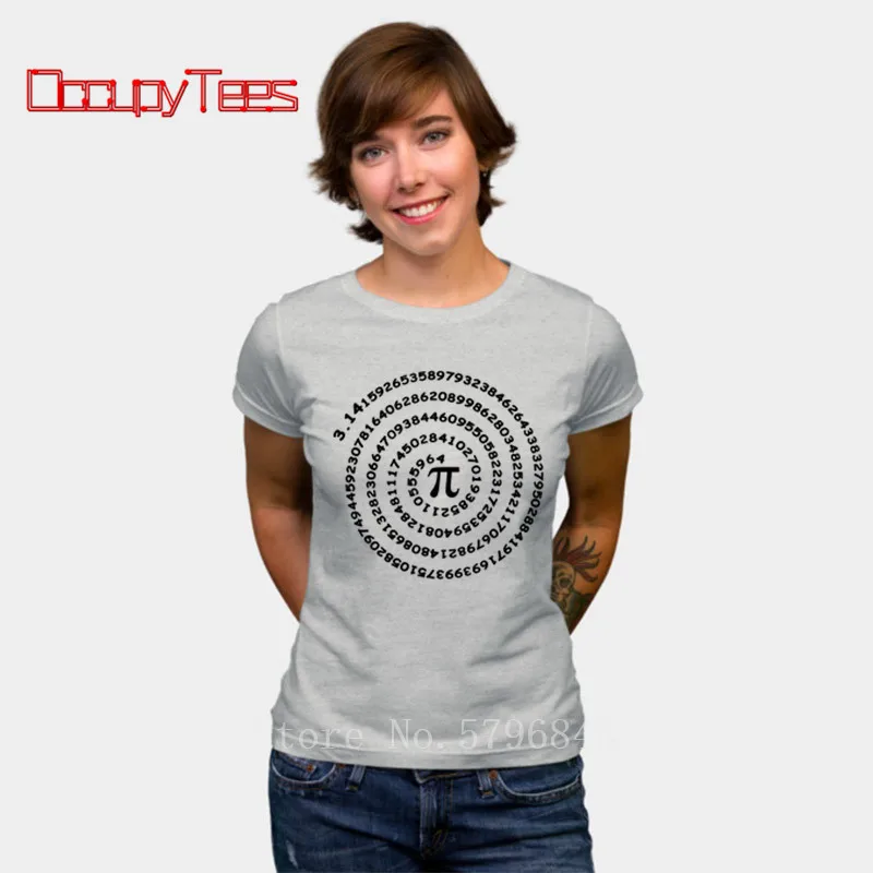 Женская футболка с надписью Pi Math Повседневная облегающая Теория большого взрыва