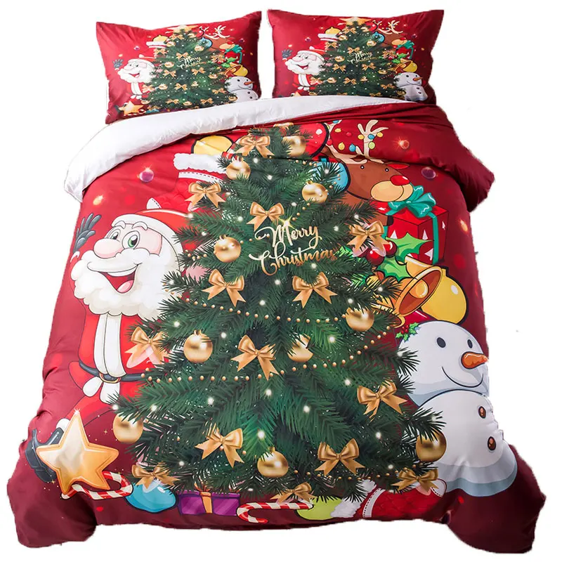 

Подарок на рождественскую елку для девочек и мальчиков, комплекты постельного белья, пододеяльник, простыни и наволочки, комплект из 3 предм...