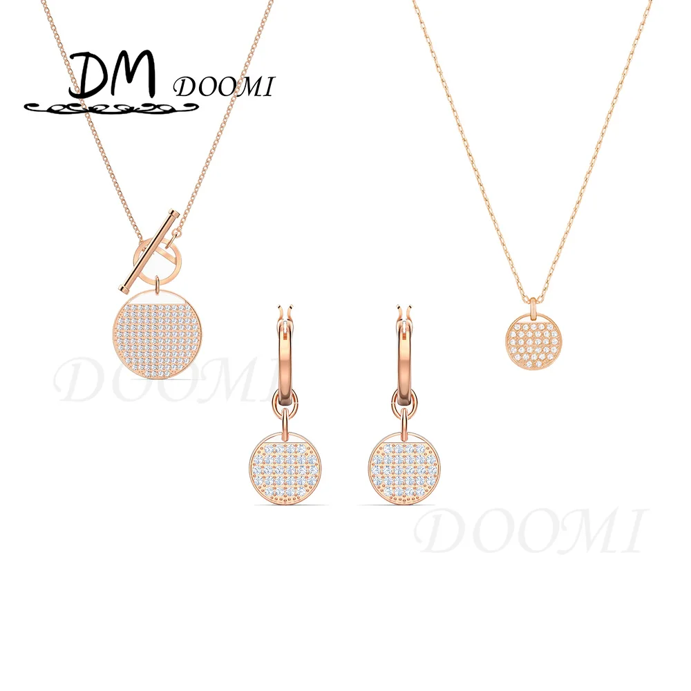 

SWA 2021 New Fashion Jewelry High Quality Charm Round Tennis Exquisite Women's Pendant Necklace Women's Romantic Birthday Gift