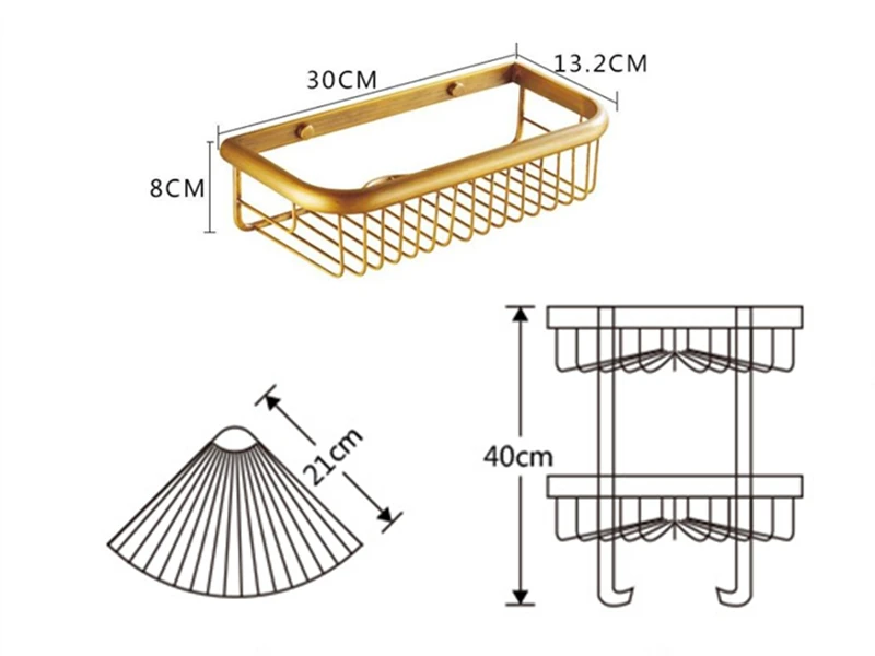 

Bathroom Gold Corner Shelf Corner Shelves Brass Material Bathroom Storage Shelves Shampoo Towel Rack Bathroom Accessories