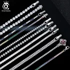 ORSA JEWELS подлинный 925 пробы Серебряный браслет для тенниса прозрачный фианит Серебряный Браслет вечерние ювелирные изделия Мужская Ручная цепочка SB61