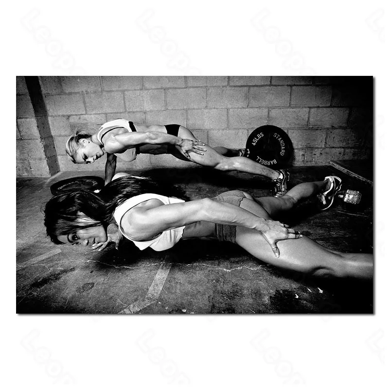 

Modern Style Murals Black and White Fitness Girl Frameles Poster Home Residential Bedroom Decoration Living Room Canvas Painting