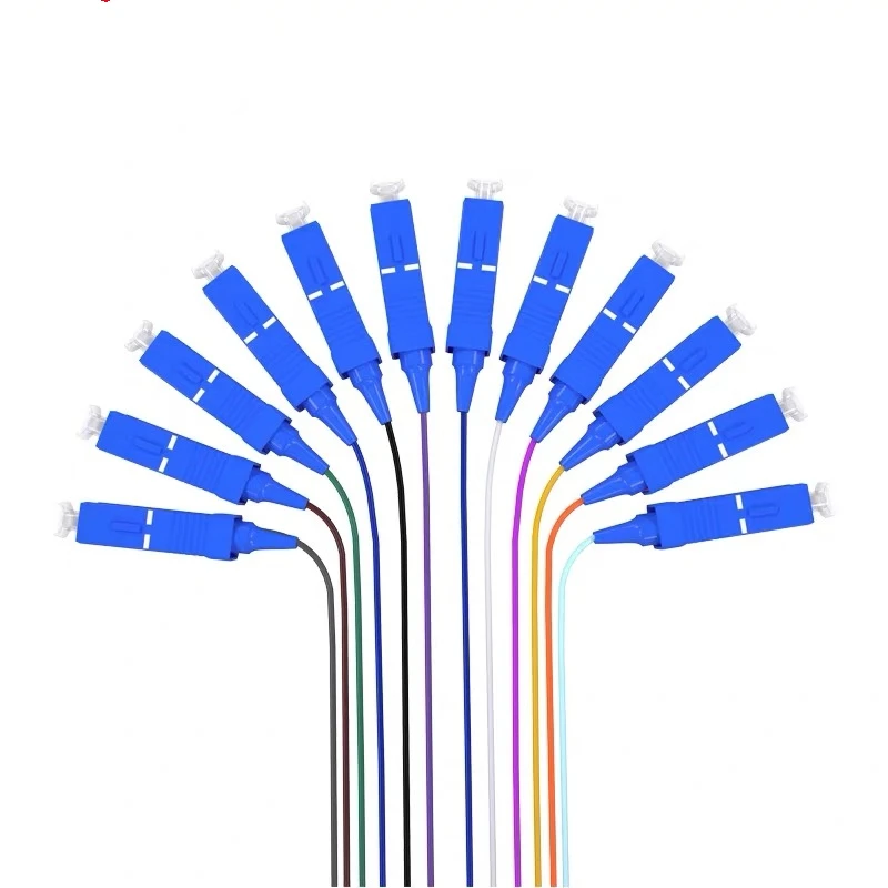 

1.5m 12 Strand 9/125 SC/UPC Fiber Optic Pigtail SM Single Mode FTTH Pigtail Cable SC UPC Pigtail SC Connector fibra optica