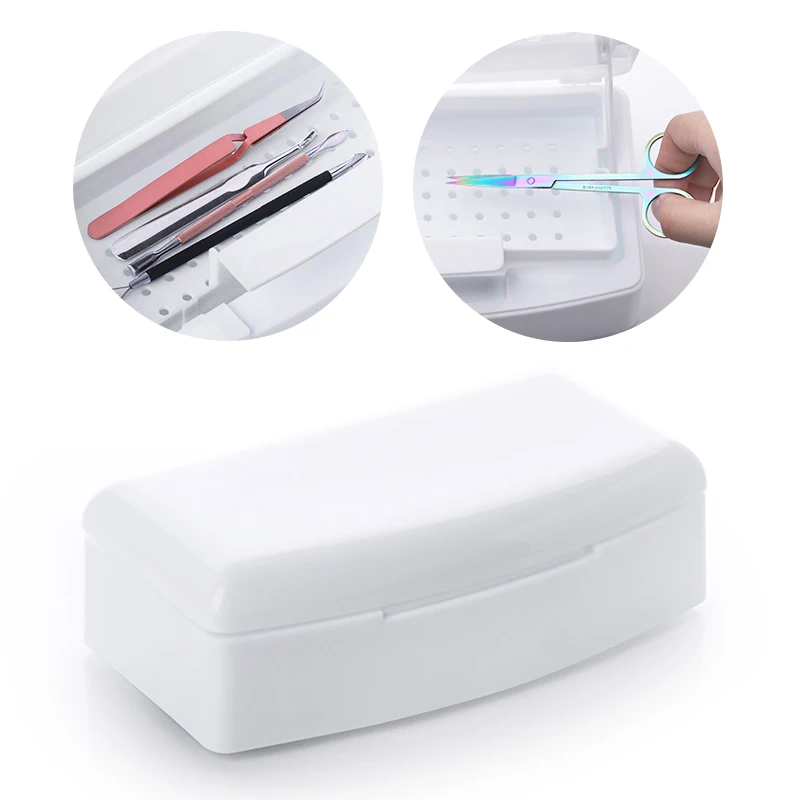1 шт. инструменты для маникюра коробка дезинфекции сверла ногтей пинцет стрижки