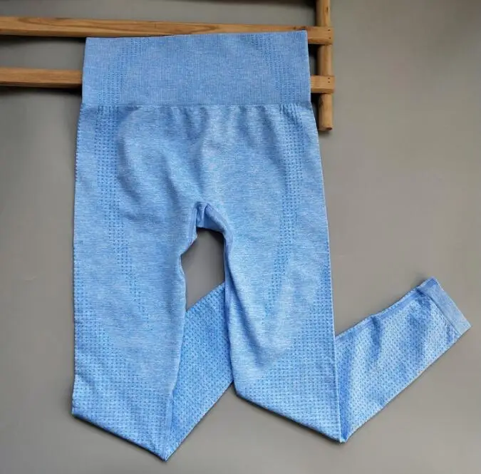 Blue leggins B 3 стиля, женские сетчатые Бесшовные Леггинсы для йоги, уплотненные обтягивающие штаны с высокой талией, спортивные штаны для бега, фитнеса, тренировки, штаны - Цвет: Blue leggins B