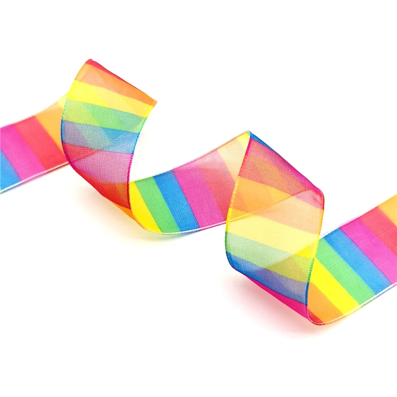 5 ярдов 25 мм ленты из органзы градиентного цвета для украшения дома и свадьбы