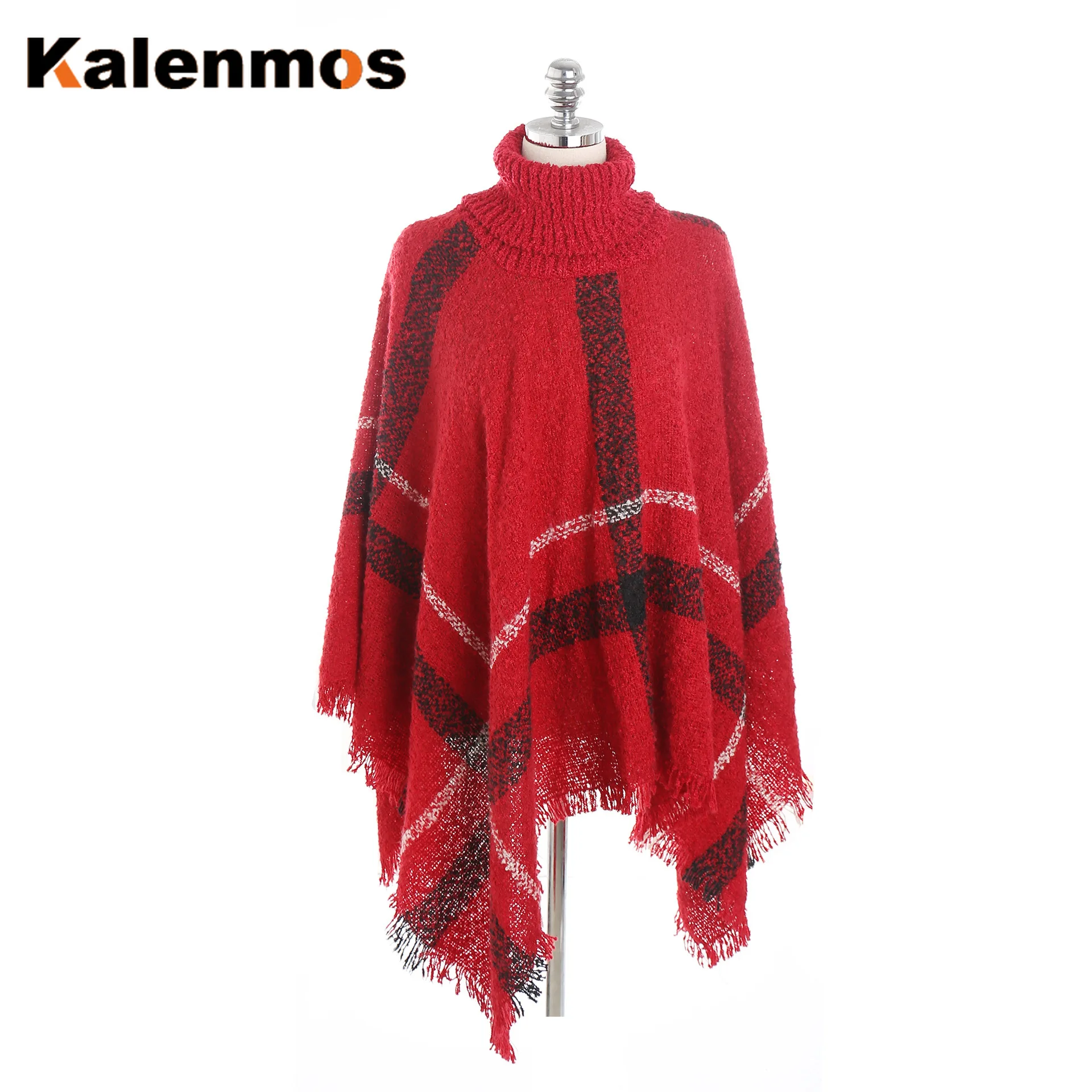 Роскошный клетчатый плащ осенне-зимний пончо шарф женская теплая шаль для