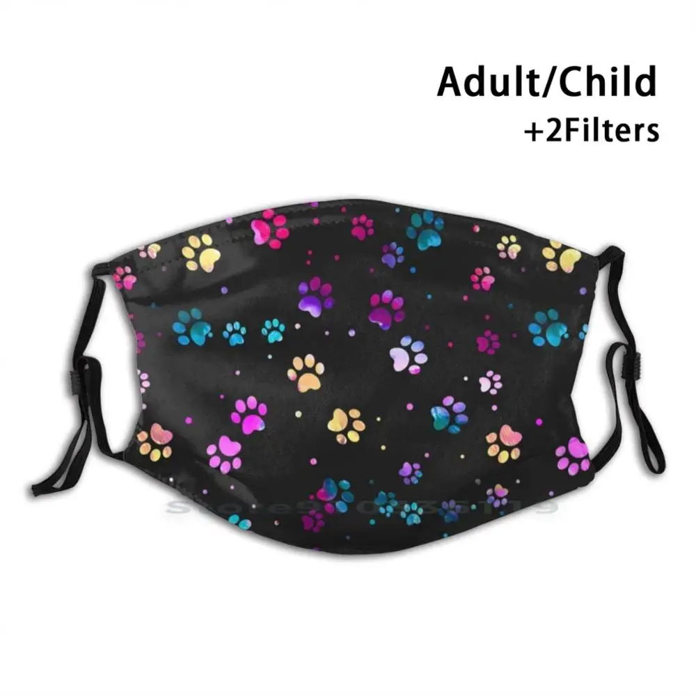 

Лапа Акварельная красочная милая для взрослых и детей моющаяся смешная маска для лица с фильтром лапы Домашние животные питомцы лапы животные лапы для влюбленных лапа рот