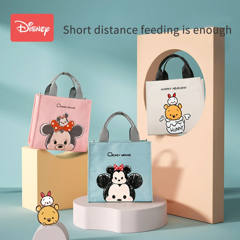 

Disney Mickey Mouse Baby Diaper Tote Bags Maternity Mommy Bags Baby Stroller Bag With Hook Waterproof Fashion Storage Bag New