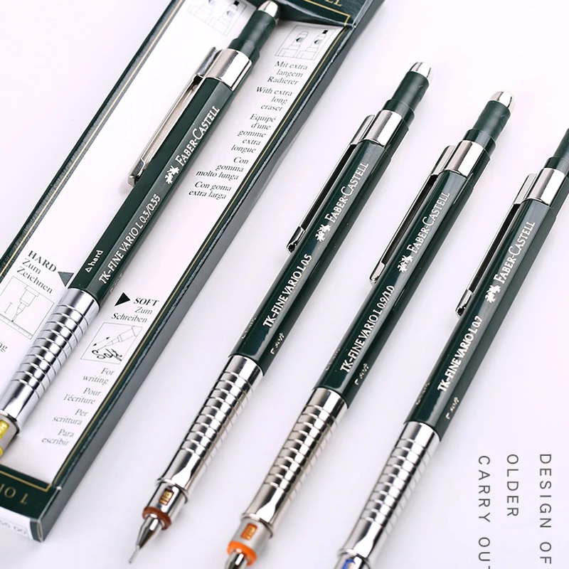 Немецкие механические карандаши Faber Castell жесткий/мягкий режим 0 35/0 5/0 7/1 мм