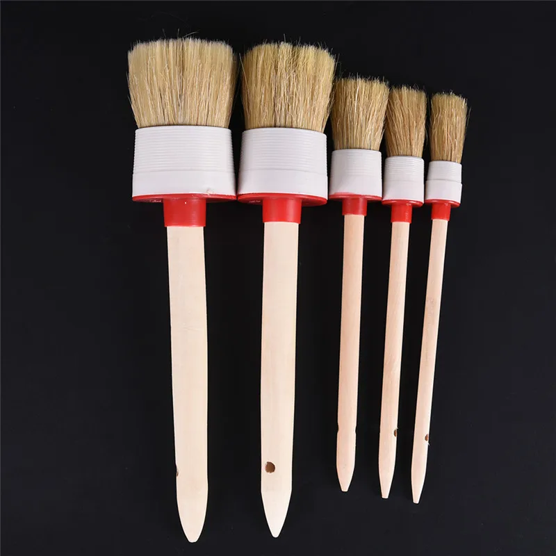 Щетка для мойки автомобиля щетина из мягкой щетины с деревянной ручкой салона