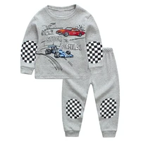 jumping meters boys cotton pajamas sets toddler babys home clothes cartoon racing car pattern long sleeve kids sleepwear
