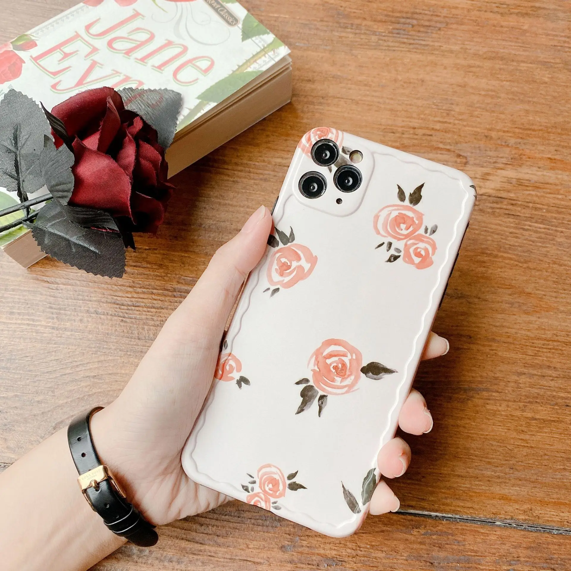 

Retro miss rose Flowers art Phone Cases For iPhone 11 Pro Max case Cute silicone cover for iPhone XS XR X 7 8 Plus 7Plus SE Case