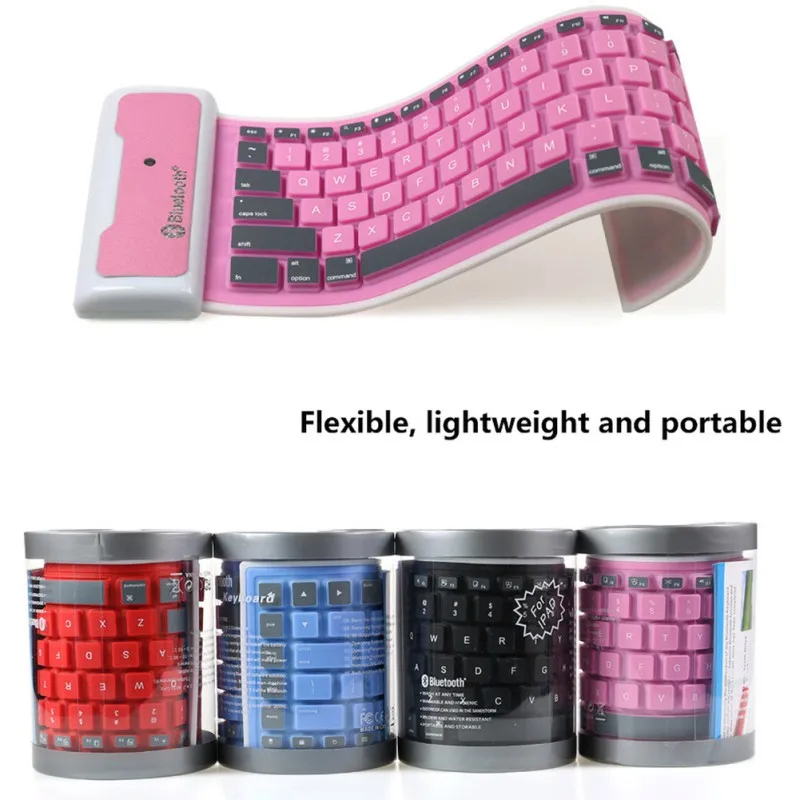 

For Iphonexs Iso Android Window System Wireless Bluetooth Keyboard Waterproof Folding Silicone Bluetooth Silicone Keyboard