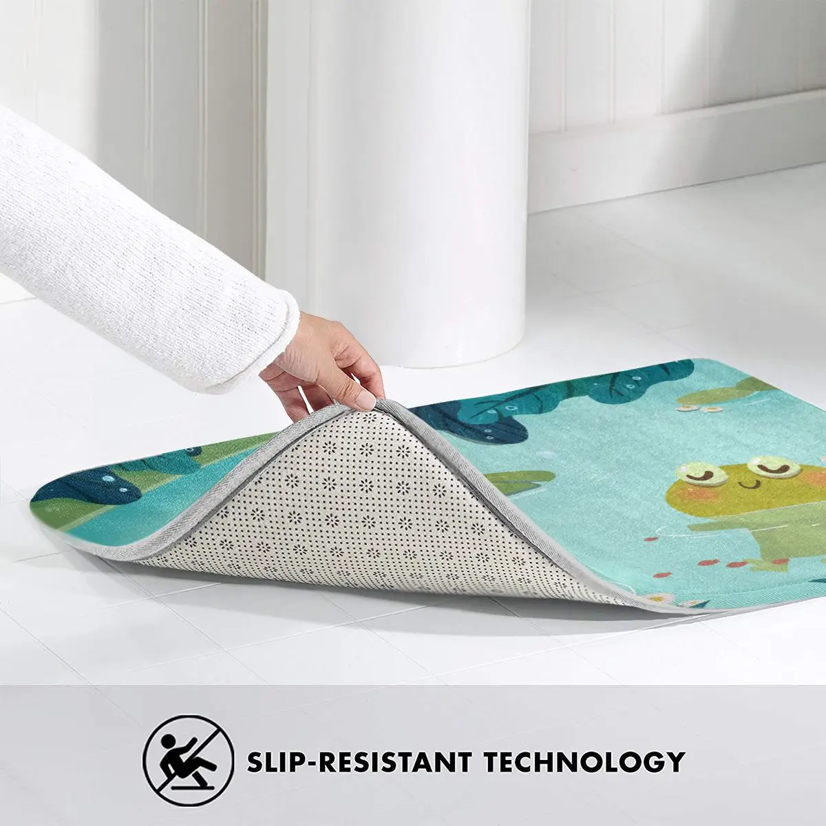 Симпатичный мультяшный Коврик для купания в виде лягушки коврик ног ванной