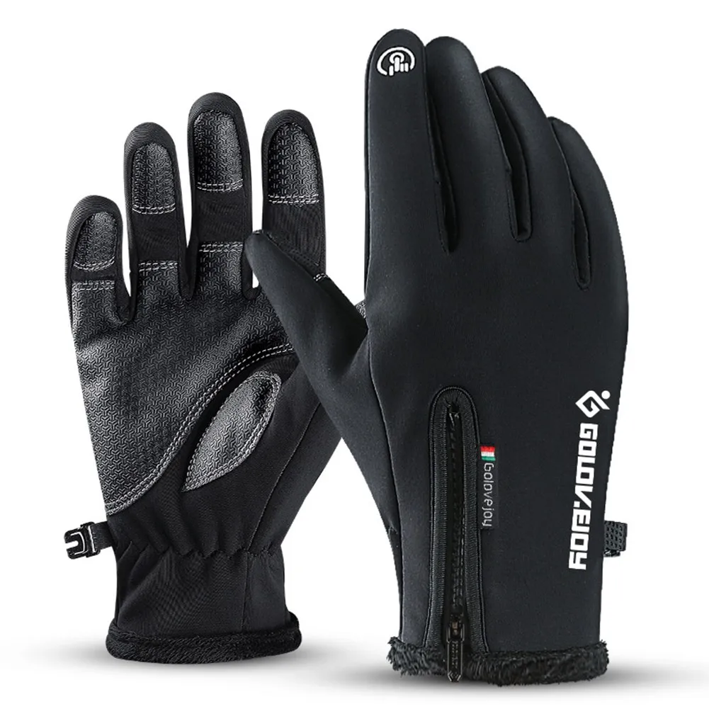 

Cycling Gloves Winter Fleece Lined Waterproof Windproof Thermal Touch Screen Ski Mittens For Outdoor Riding Walking Skiing