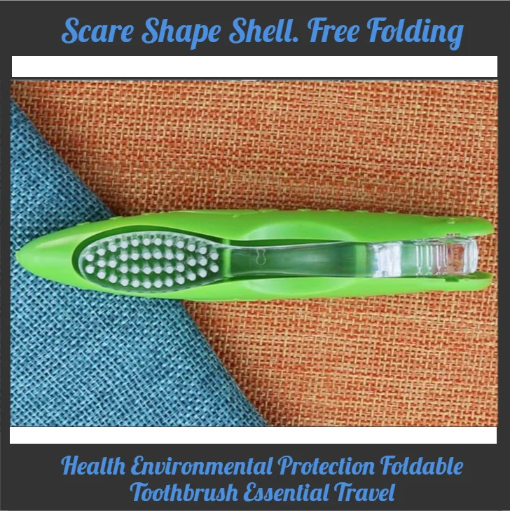 

4pcs Folding Travel Toothbrush Shrimp Shell-shaped Soft Toothbrush Nylon Fur Soft Fleece Portable Travel Travel Tooth Brush