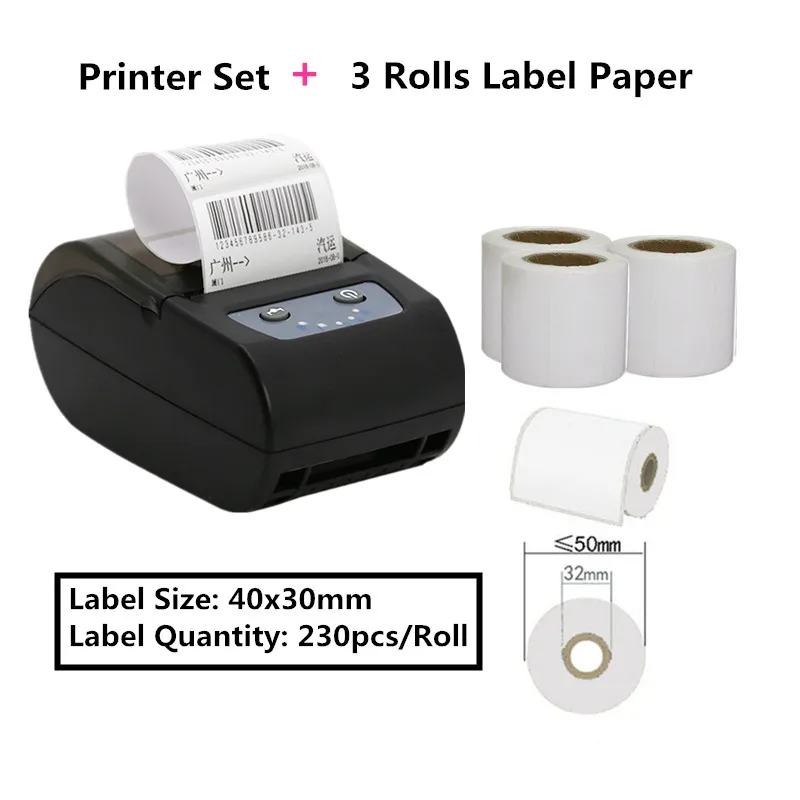 

Принтер штрих-кода для этикеток, термальный принтер для чеков, этикеток, штрих-код, машина для наклеек с QR-кодом 20 мм-58 мм, бумага для заметок ...