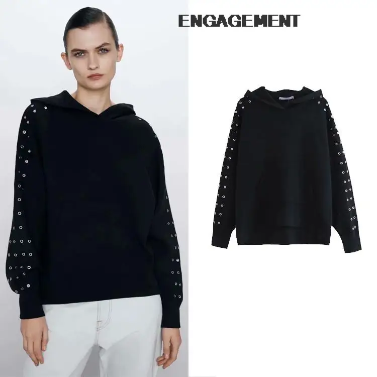

ENGAGEMENT Street hipster boyfriend eye decoration sweater Women plus size hoodies autumn winter loose winter tops teens Za 2021
