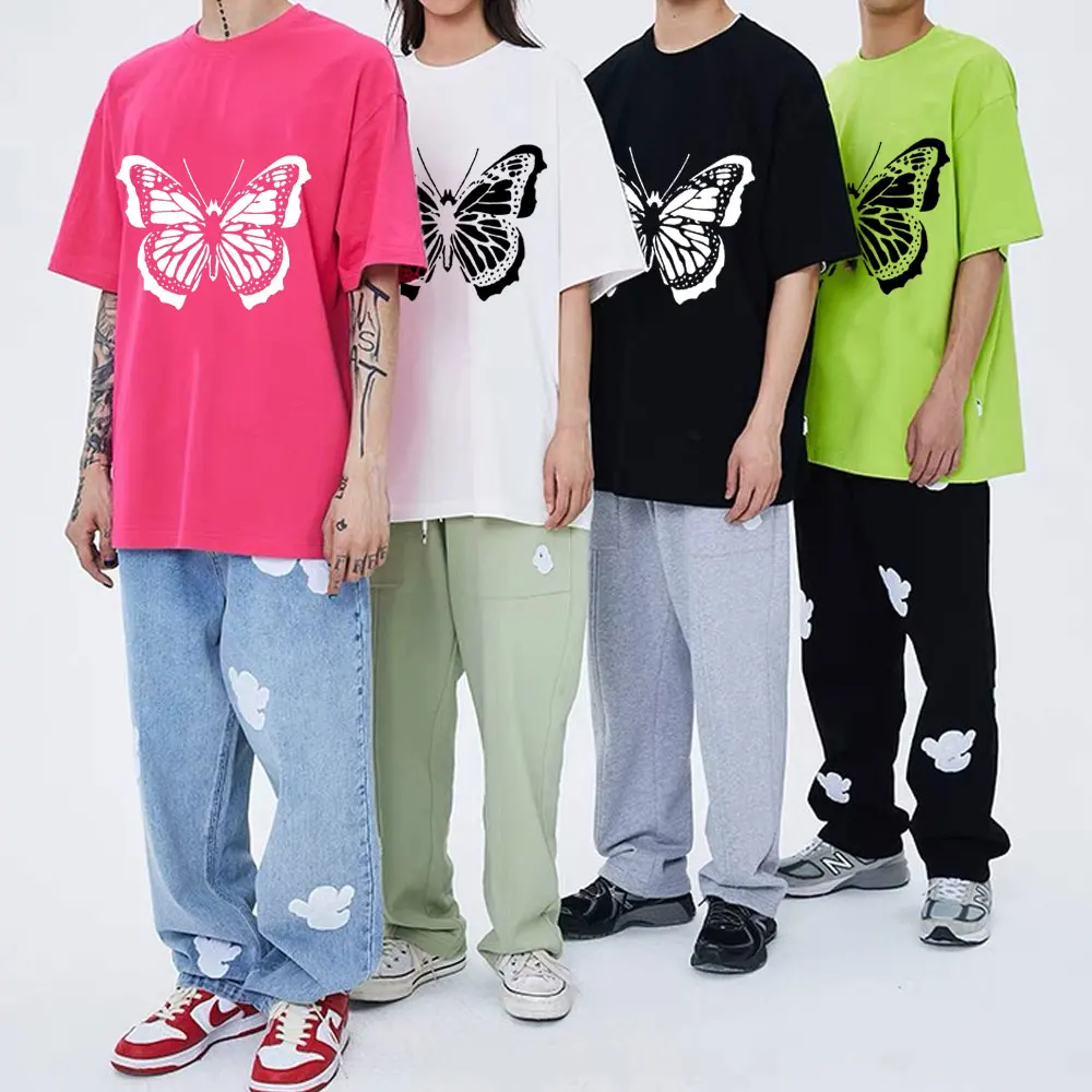 

Summer Men Women Short Sleeve Awesome Playboi Carti Hip Hop Tees 2pac Rap T-shirt Harajuku Black White Butterfly Print Tshirt