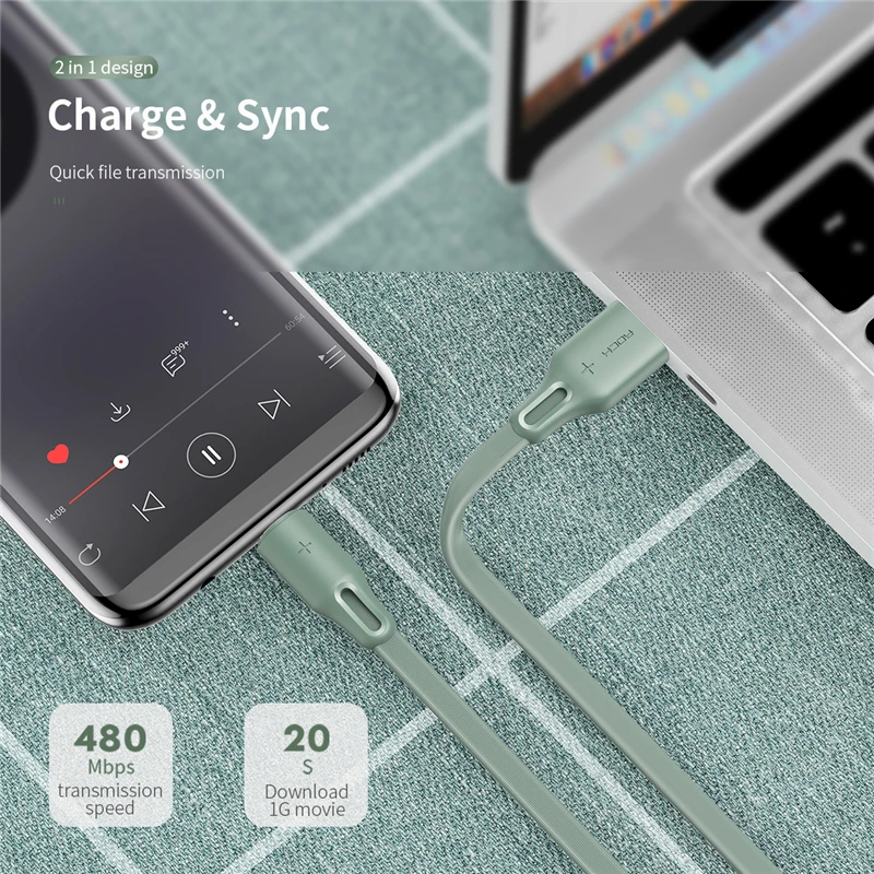 Плоский кабель для быстрой зарядки ROCK type-C 5A для samsung S9 S8 Xiaomi mi9 Redmi note 7 Super Fast Charging QC 4,0 шнур для передачи данных
