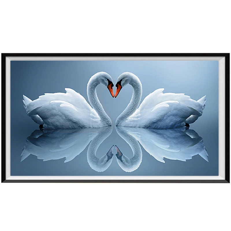 

5d Round Diamond Paint Animal Swan Full Round Diamond Handmade Mosaic Cross Stitch Set Living Room Mosaic Home Decoration Wall S